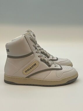 Coach C115 MidTop Sneakers White and Gray